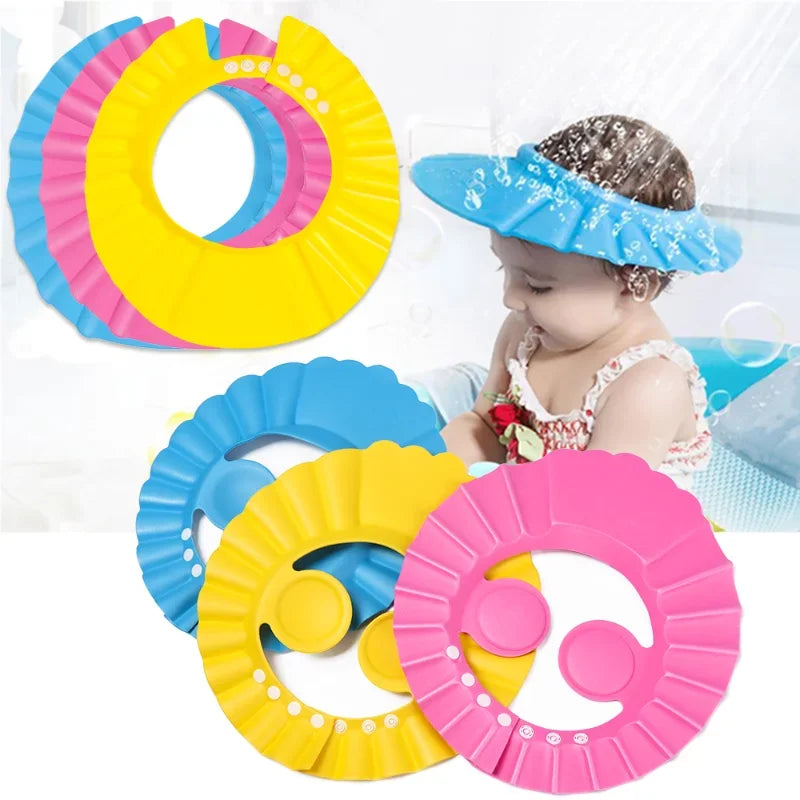 1PC Adjustable Baby Shower Caps Kids Shampoo Hat Bath Shield Waterproof