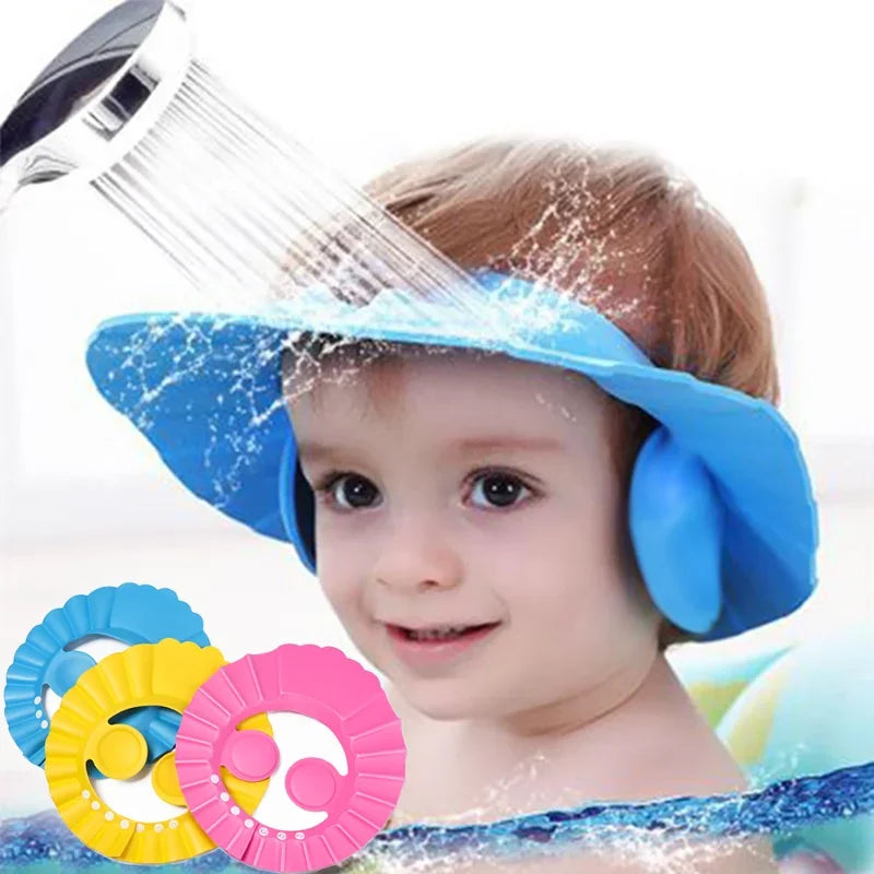 1PC Adjustable Baby Shower Caps Kids Shampoo Hat Bath Shield Waterproof