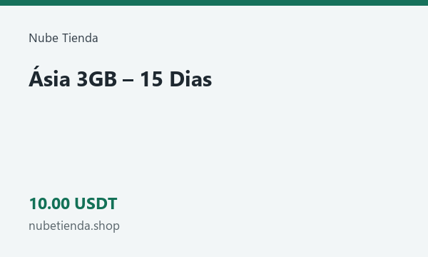 Ásia 3GB – 15 Dias · 10 USDT